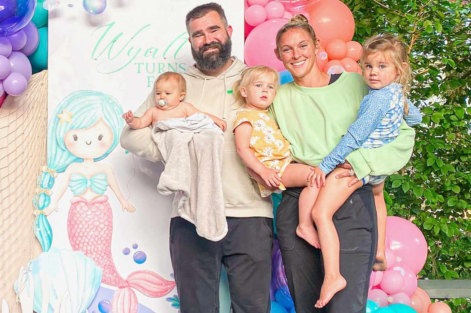 Jason and Kylie Kelce Throw Daughter Birthday Mermaid Party