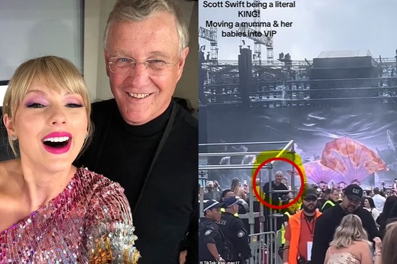 Heartwarming moment Taylor Swift's father tells security to bring a mother and her kids into VIP section - just hours before allegedly assaulting a local photographer...