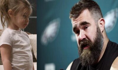 Watch : Jason Kelce daughter Wyatt reaction as dad cries announcing his retirement " Daddy don't cry "