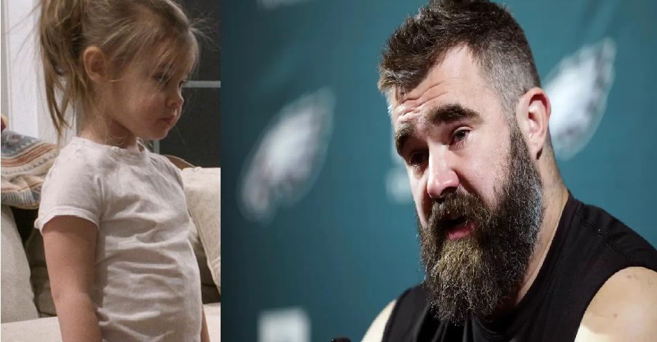 Watch : Jason Kelce daughter Wyatt reaction as dad cries announcing his retirement " Daddy don't cry "