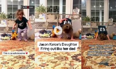 WATCH: Jason Kelce found a perfect replacement after his retirement from Philadelphia Eagles, Kelce Multi-Talented 4 year daughter Wyatt practicing her starts like dad ” got fans talking” She's Awesome