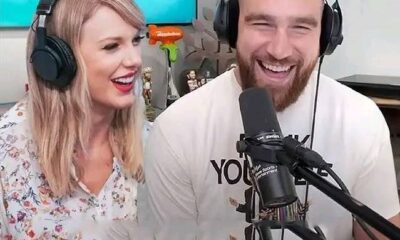 Travis and Jason Kelce new heights podcast episode hosts Taylor swift….Trav talk about engagement while Taylor grin from ear to ear