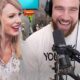 Travis and Jason Kelce new heights podcast episode hosts Taylor swift….Trav talk about engagement while Taylor grin from ear to ear