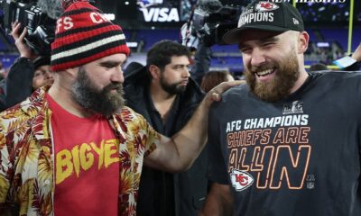 Jason Kelce Chokes Up Congratulating Travis on his extension with the chiefs 'Finish Motherf---er' Travis responded with "I Love You Big Dawg"