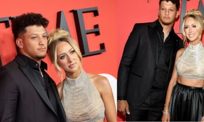 Time 100 Gala 2024: Patrick Mahomes Black On Black Steps out in Style to support wife Brittany mahomes who wore two-piece ensemble that revealed her midriff and consisted of a beaded champagne-colored sleeveless top and a black floor-length skirt