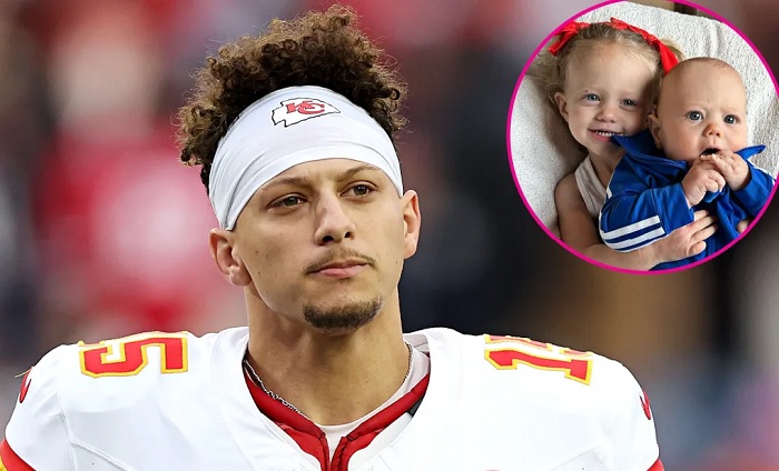 Patrick Mahomes is conscious of what Bronze and Sterling will remember about their lives as the kids of an NFL quarterback he said "What stuck with me is, 'At the end of my career, I wish I would have done it so my kids could've seen what I was doing every day."