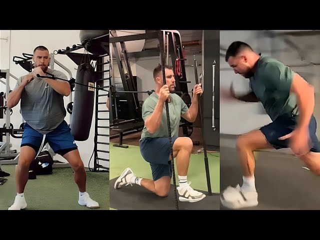 Travis Kelce Sweats Through a Grueling Working in Los Angeles with His Trainer ahead of next season: Travis "Need to burn the dad bod fat out" Watch! 