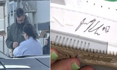 A true Philly/South jersey story: Eagles star Jason Kelce signed a Philadelphia Eagles fan’s shoe at the Sea Isle Wawa