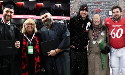 A surprise commencement we will never forget....and few years later we came back, Congratulations to Travis and Jason on (finally) picking up those diplomas! 🤣 At Live Podcast Show UC...Mama Kelce couldn't contain her joy to see her two lovely boys receive Diploma