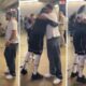 Mavericks star Luka Doncic meeting Travis Kelce after winning Game 3 against the Timberwolves