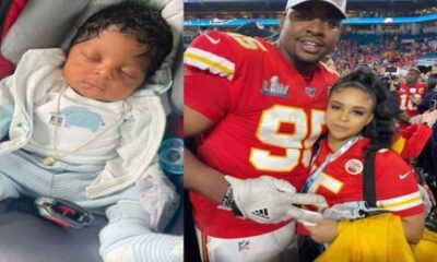 "Touchdown of Love: Chiefs’ Chris Jones celebrates the arrival of his first child with his girlfriend. Sending Warmest Wishes to the Growing Family"