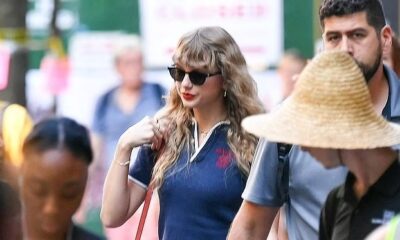 Taylor Swift goes under the radar in an all-blue ensemble and sunglasses while stepping out in New York City looking fly