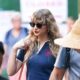 Taylor Swift goes under the radar in an all-blue ensemble and sunglasses while stepping out in New York City looking fly