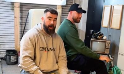 Jason and Travis Kelce behind the scenes! NFL brothers give fans a look at Garage Beer photoshoot