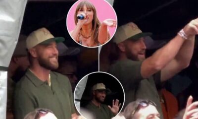 Watch as Travis Kelce blushes and react to Taylor Swift singing ‘So High School’ in London… “The Pressure is Intense”