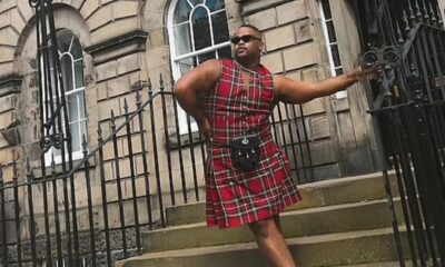 'Shake it off': Taylor Swift dancer flaunts his own 'super respectful' kilt in Edinburgh after claiming he was assured in advance it wasn't 'cultural appropriation'