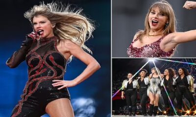 Taylor Swift thanks poncho-wearing Swifties after they waited hours in the rain at Anfield for her 100th Eras Tour show - and confirms end date for 'exhausting' record-breaking run of gigs