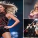 Taylor Swift thanks poncho-wearing Swifties after they waited hours in the rain at Anfield for her 100th Eras Tour show - and confirms end date for 'exhausting' record-breaking run of gigs