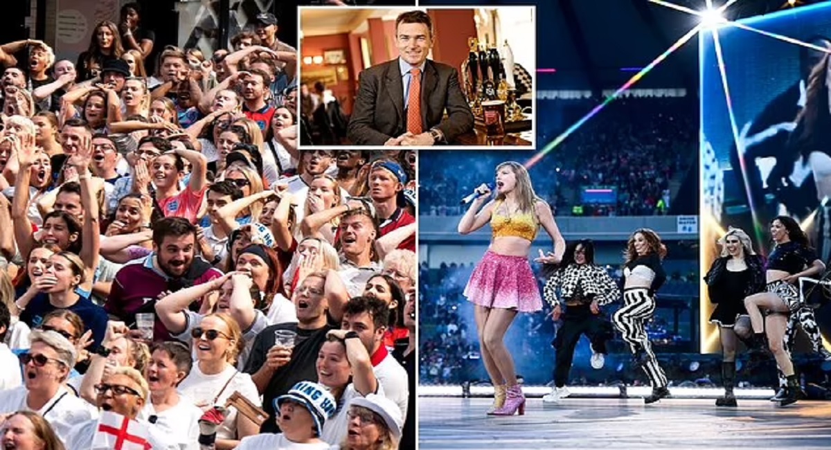 Taylor Swift is now bigger than the England football team: Pub chain boss says superstar's UK Eras Tour will draw in more punters than fans watching the Euros
