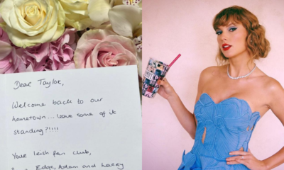 Taylor Swift receives a sweet bouquet from 'Irish fan club' U2 as she gears up for Dublin leg of Eras tour: 'Already feeling that hospitality!'