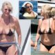 Penny Lancaster, 53, wows in a tiny black bikini as she soaks up the sun with husband Rod Stewart, 79, on £50million yacht in Sardinia