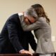 Hilaria Baldwin tearfully embraces Alec after his lawyers request the dismissal of their case before the judge dismiss the involuntary manslaughter charge against him