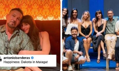 Antonio Banderas is a proud papa! The 63-year-old actor shared a sweet photo of him with his stepdaughter, Dakota Johnson, in Malaga, Spain. 📸