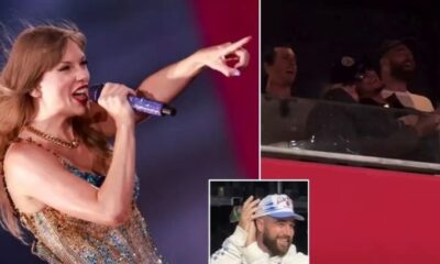 Watch the Viral Moment Taylor Swift Points to her boyfriend Travis Kelce from the Eras Tour Stage during the ‘So High School’ performance and says ‘That’s my man’ – The Chiefs Star could not hide his ‘SHYNESS’ and eagle-eyed SPOTTED him anxiously reacting by… “Brittany couldn’t hold her laughter”