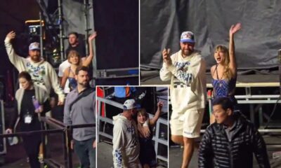 THIS IS TRUE LOVE!- Travis Kelce has been spotted at the eras Tour in Amsterdam Supporting his girlfriend Taylor Swift: Watch clip as they were seen leaving together holding hands and embracing each other, and Travis giving her a SWEET kiss