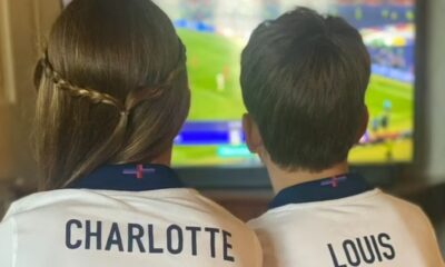 Prince William and Kate Middleton share image of Charlotte and Louis in England shirts watching Euros final at home as they hail Three Lions' 'teamwork, grit and determination' as an 'inspiration to young and old'