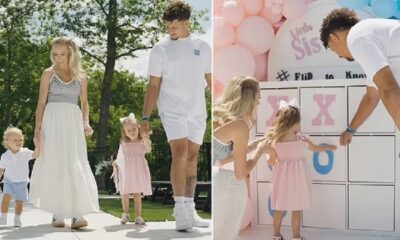 BREAKING NEWS Patrick Mahomes and wife Brittany throw gender reveal party as couple announce whether third child is a boy or girl with adorable Tic-Tac-Toe game