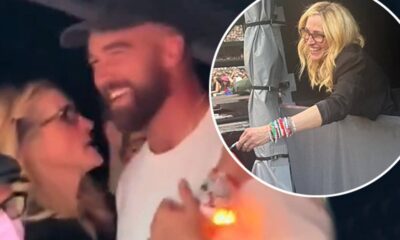 Amateur lip reader 'reveals' what Julia Roberts REALLY said to Travis Kelce as fans freak out over moment actress grabs Taylor Swift's boyfriend during Dublin Eras Tour gig