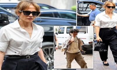 Jennifer Lopez looks tense alongside her child Emme, 16, during lunch date in LA... after Ben Affleck 'moves his things out' of their $60M mansion amid rumored marriage woes