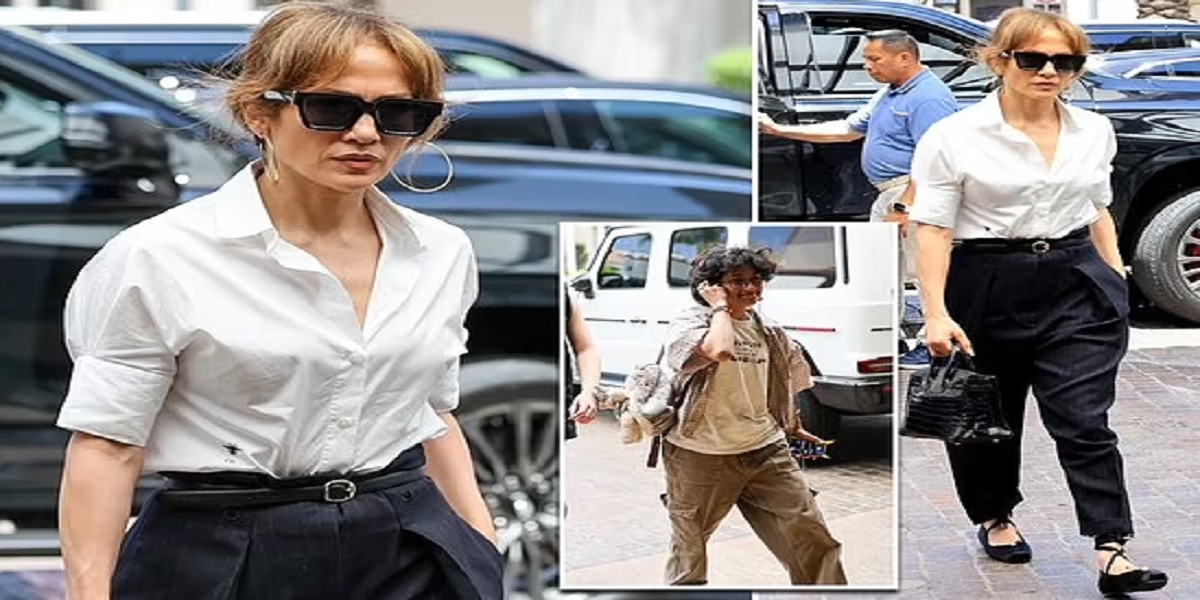 Jennifer Lopez looks tense alongside her child Emme, 16, during lunch date in LA... after Ben Affleck 'moves his things out' of their $60M mansion amid rumored marriage woes