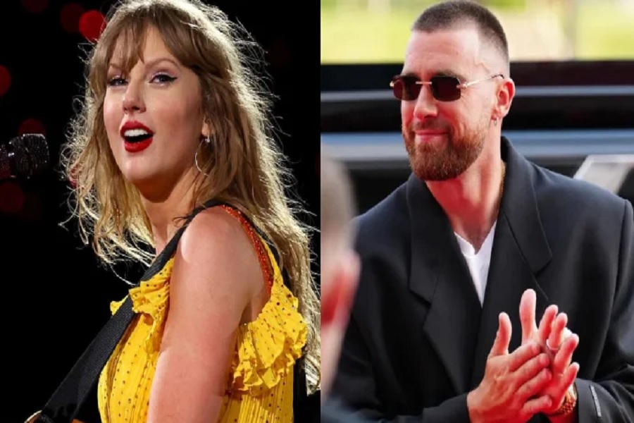 Taylor Swift 'so in love' as she serenades Travis Kelce with romantic songs about him as the Kansas City Chiefs tight end watched on proudly