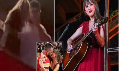 Brittany Mahomes seen comforting emotional Travis Kelce as he appears to wipe away tears during Taylor Swift's Eras Tour concert