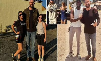 Travis Kelce is spotted on the set of Grotesquerie in Hollywood after returning from girlfriend Taylor Swift's European tour in Amsterdam