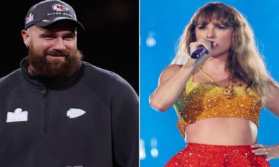 Travis Kelce cringeworthily dedicates karaoke victory to Taylor Swift as fans go wild for his performance of iconic rock song