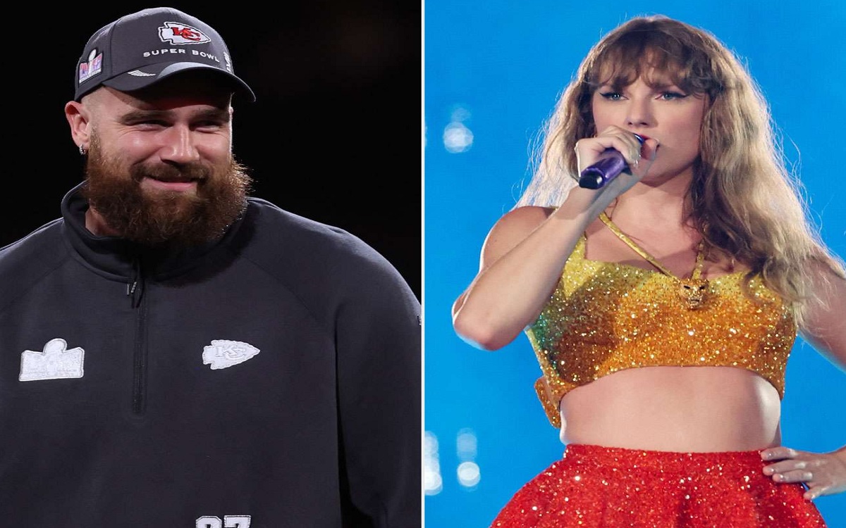 Travis Kelce cringeworthily dedicates karaoke victory to Taylor Swift as fans go wild for his performance of iconic rock song