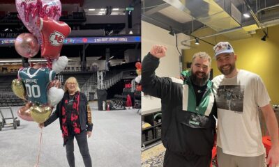 Donna Kelce flies into Cincinnati for Travis and Jason’s live New Heights show… as fans get an early behind-the-scenes look at what they can expect tonight[ Trav and Jason Can’t contain their joy to have their mom support them]