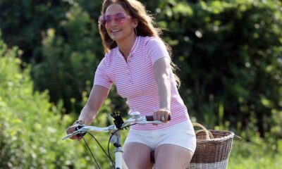 Jennifer Lopez Is All Smiles as She Goes on a Bike Ride in the Hamptons with Violet Affleck